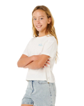 The Rip Curl Girls Girls Layday Crop T-Shirt in Bone