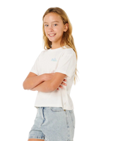 The Rip Curl Girls Girls Layday Crop T-Shirt in Bone