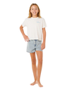 The Rip Curl Girls Girls Layday Crop T-Shirt in Bone