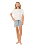 The Rip Curl Girls Girls Layday Crop T-Shirt in Bone