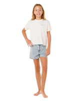 The Rip Curl Girls Girls Layday Crop T-Shirt in Bone