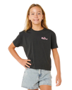 The Rip Curl Girls Girls Layday Crop T-Shirt in Washed Black