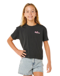 The Rip Curl Girls Girls Layday Crop T-Shirt in Washed Black