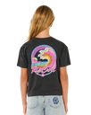 The Rip Curl Girls Girls Layday Crop T-Shirt in Washed Black