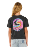 The Rip Curl Girls Girls Layday Crop T-Shirt in Washed Black