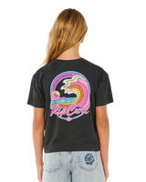 The Rip Curl Girls Girls Layday Crop T-Shirt in Washed Black