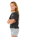 The Rip Curl Girls Girls Layday Crop T-Shirt in Washed Black