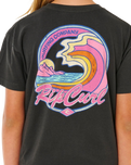 The Rip Curl Girls Girls Layday Crop T-Shirt in Washed Black