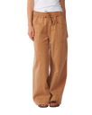 The Rip Curl Womens Bossa Nova Twill Wide Leg Trousers in Brown