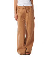 The Rip Curl Womens Bossa Nova Twill Wide Leg Trousers in Brown