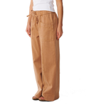 The Rip Curl Womens Bossa Nova Twill Wide Leg Trousers in Brown