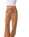 The Rip Curl Womens Bossa Nova Twill Wide Leg Trousers in Brown
