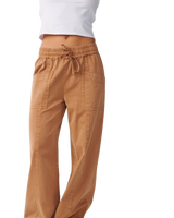 The Rip Curl Womens Bossa Nova Twill Wide Leg Trousers in Brown