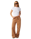 The Rip Curl Womens Bossa Nova Twill Wide Leg Trousers in Brown
