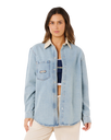 Surf Side Relaxed Denim Shirt in Washed Blue
