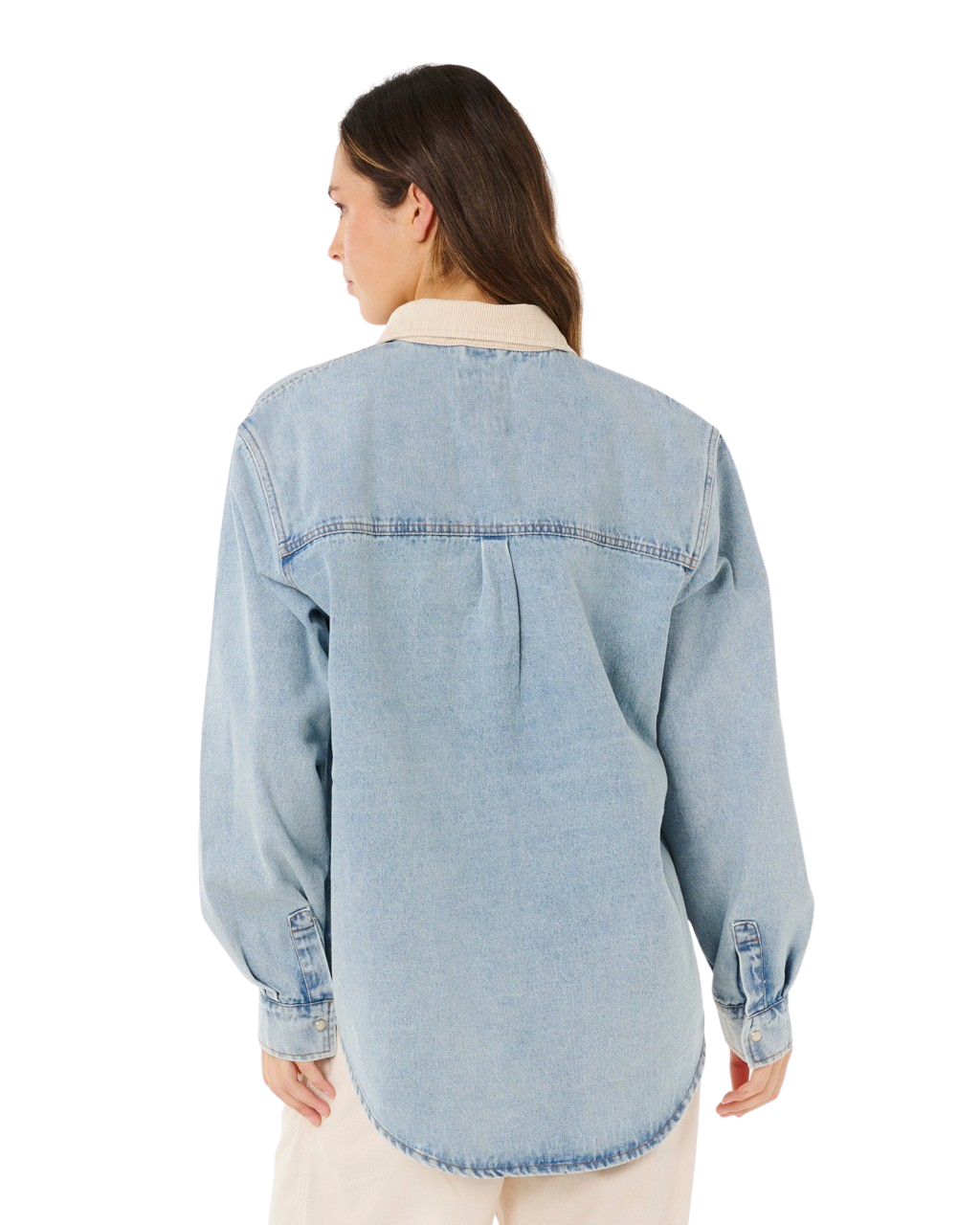 Surf Side Relaxed Denim Shirt in Washed Blue