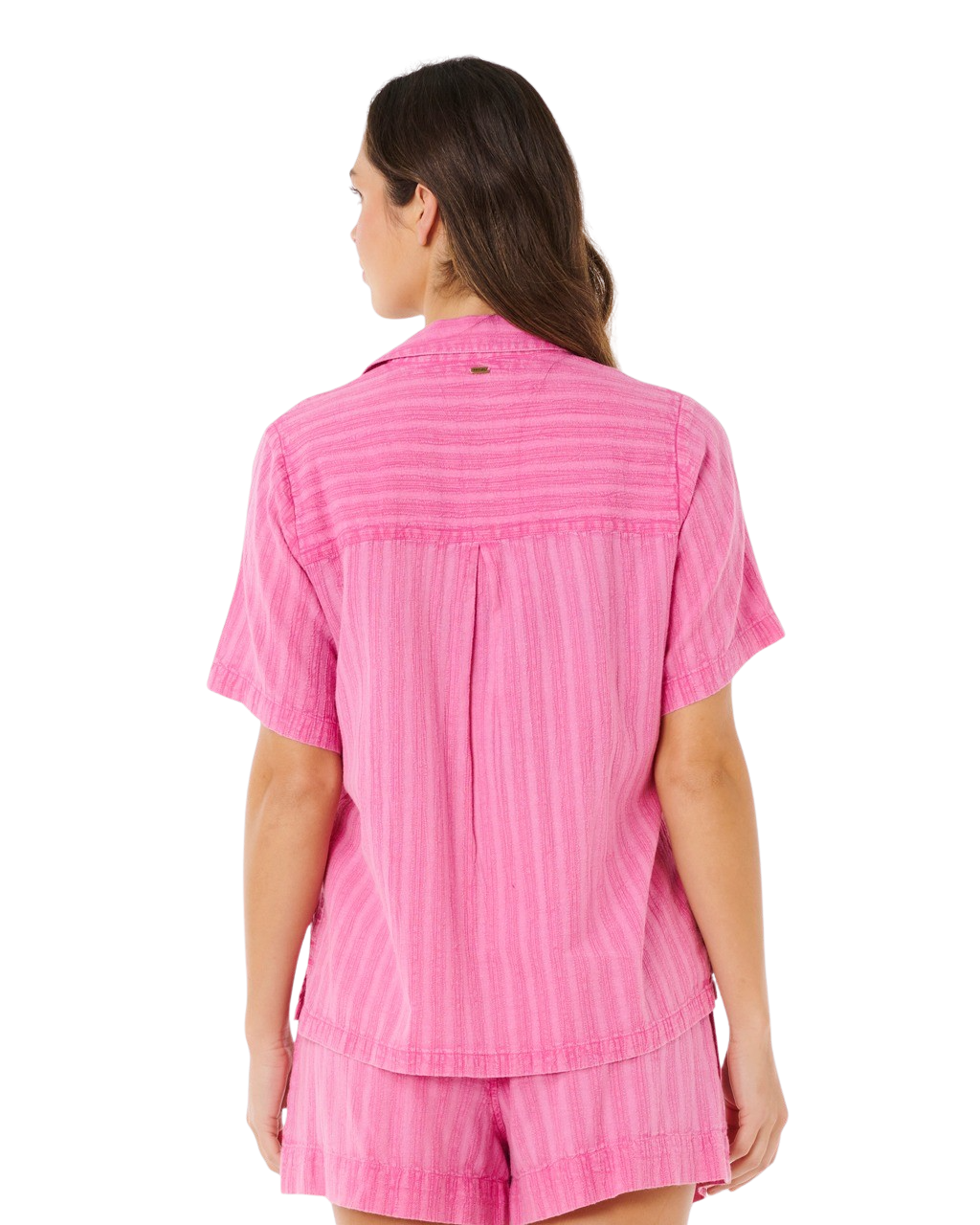 Hotel Malibu Embroidered Shirt in Super Pink