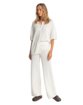Dune Wide Leg Knit Trousers in White