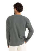 Vintage Terry Henley Long Sleeve T-Shirt in Silver Pine