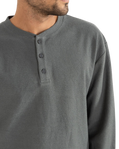 Vintage Terry Henley Long Sleeve T-Shirt in Silver Pine