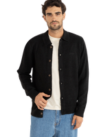 Mohair Button Up Knit Shirt in Black