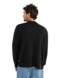 Mohair Button Up Knit Shirt in Black