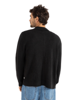 Mohair Button Up Knit Shirt in Black