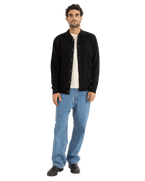 Mohair Button Up Knit Shirt in Black