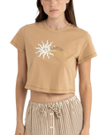 Follow The Sun Crop T-Shirt in Sand
