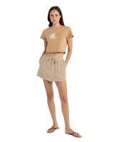 Follow The Sun Crop T-Shirt in Sand