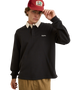 The Rhythm Mens Koa Vintage Rugby Long Sleeve Polo Shirt in Black