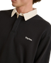 The Rhythm Mens Koa Vintage Rugby Long Sleeve Polo Shirt in Black