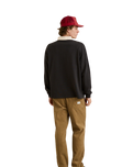 The Rhythm Mens Koa Vintage Rugby Long Sleeve Polo Shirt in Black