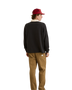 The Rhythm Mens Koa Vintage Rugby Long Sleeve Polo Shirt in Black