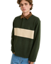 The Rhythm Mens Awake Polar Fleece Polo Shirt in Forest