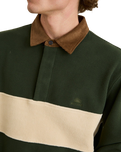 The Rhythm Mens Awake Polar Fleece Polo Shirt in Forest