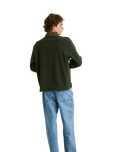 The Rhythm Mens Awake Polar Fleece Polo Shirt in Forest