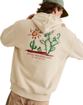 The Rhythm Mens Cactus Fleece Hoodie in Moonrock