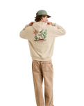 The Rhythm Mens Cactus Fleece Hoodie in Moonrock