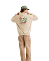 The Rhythm Mens Cactus Fleece Hoodie in Moonrock