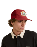 The Rhythm Mens Cactus Trucker Cap in Red