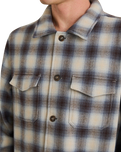 The Rhythm Mens Polar Bond Flannel Shirt in Smoke