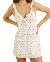 The Rhythm Womens Sandy Ruffle Mini Dress in Cream