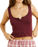 The Rhythm Womens Juliet Vest in Plum