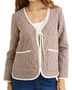 The Rhythm Womens London Check Reversible Quilted Jacket in Chocolate