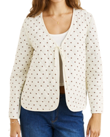 The Rhythm Womens London Check Reversible Quilted Jacket in Chocolate