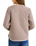 The Rhythm Womens London Check Reversible Quilted Jacket in Chocolate