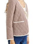 The Rhythm Womens London Check Reversible Quilted Jacket in Chocolate