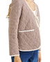 The Rhythm Womens London Check Reversible Quilted Jacket in Chocolate