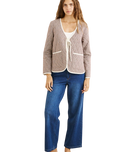 The Rhythm Womens London Check Reversible Quilted Jacket in Chocolate